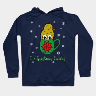 O Christmas Cactus - Small Christmas Cactus In Poinsettia Mug Hoodie